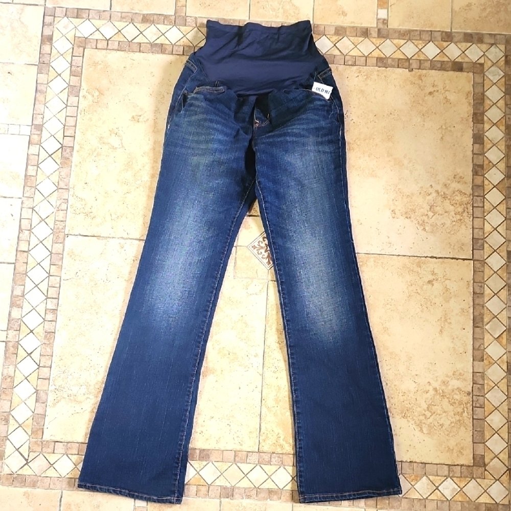 Old Navy Women's Dark Blue Bootcut Maternity Jeans
